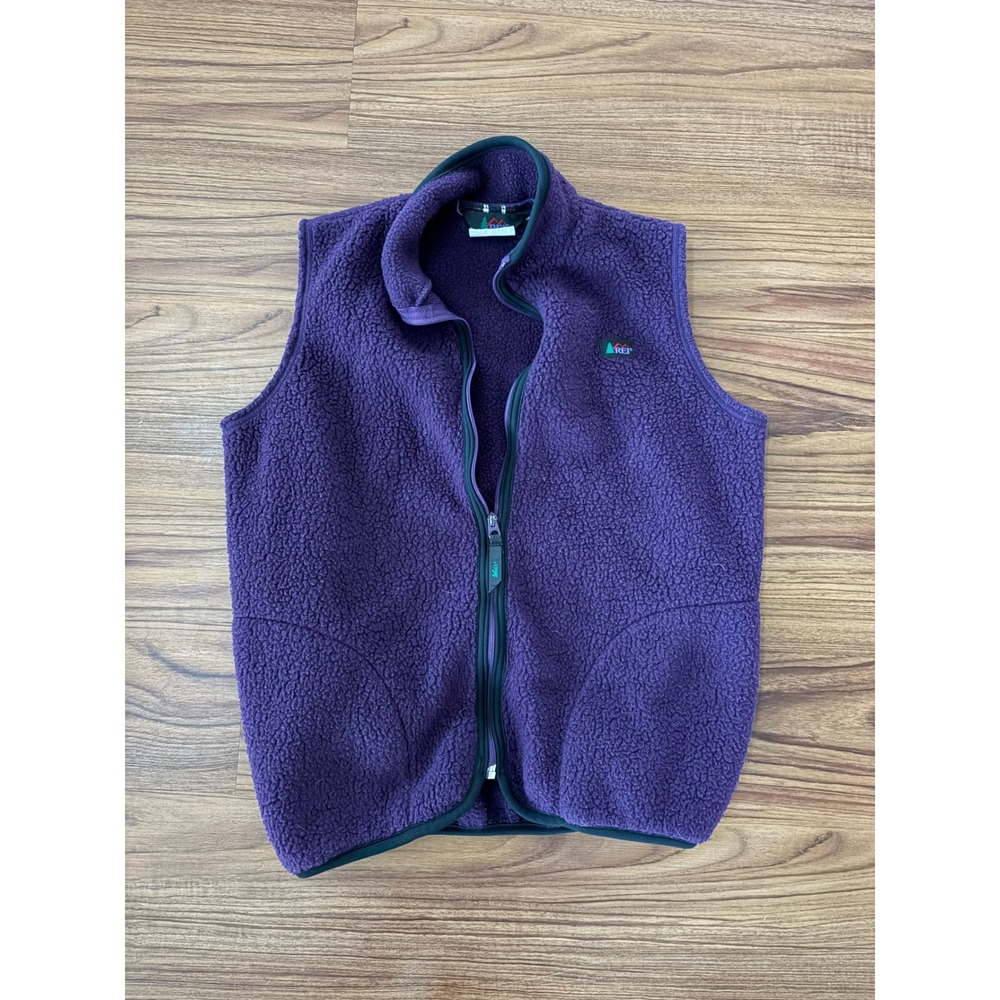 Vintage REI fleece zip up vest, purple kids xl 1990's